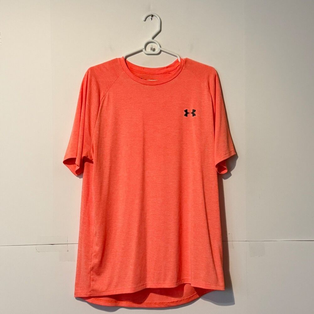 Under Armour Mens The Tech Tee Size L Pink Performance Athletic Stretch